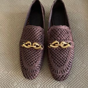 Tory Burch Jessa raffia loafer in coconut brown size 11